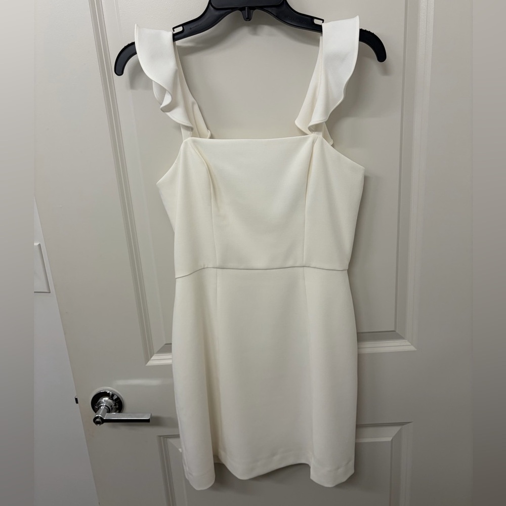 French Connection Cream Mini Dress with Ruffle Straps